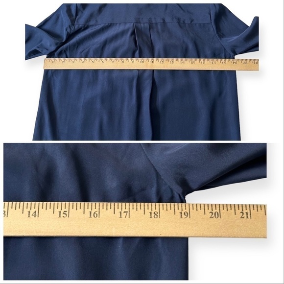 Diane Von Furstenberg Marianna Navy Silk Shirt Dress, Size 2 - Picture 12 of 13
